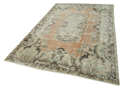 Vintage Beige Vintage Cotton Wool Handmade Area Rug 6'1'' x 9'7''