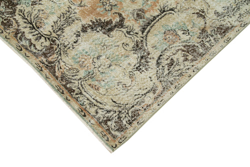 Vintage Beige Vintage Cotton Wool Handmade Area Rug 6'1'' x 9'7''