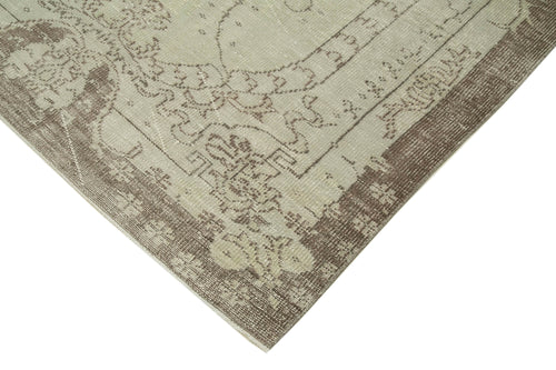 Vintage Beige Vintage Cotton Wool Handmade Area Rug 5'7'' x 9'1''