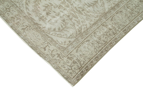 Vintage Beige Vintage Cotton Wool Handmade Area Rug 5'9'' x 8'11''