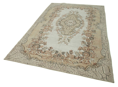 Vintage Beige Vintage Cotton Wool Handmade Area Rug 5'9'' x 9'4''