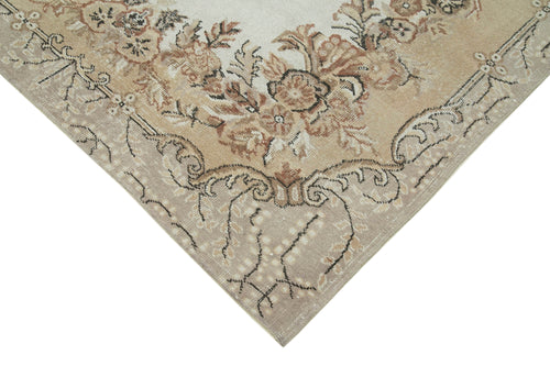 Vintage Beige Vintage Cotton Wool Handmade Area Rug 5'9'' x 9'4''