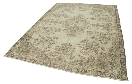 Vintage Beige Vintage Cotton Wool Handmade Area Rug 6'9'' x 9'5''