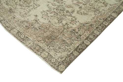 Vintage Beige Vintage Cotton Wool Handmade Area Rug 6'9'' x 9'5''