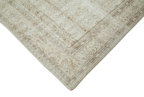 Vintage Beige Vintage Cotton Wool Handmade Area Rug 6'5'' x 9'9''
