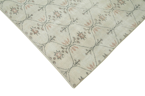 Vintage Beige Vintage Cotton Wool Handmade Area Rug 5'3'' x 8'6''