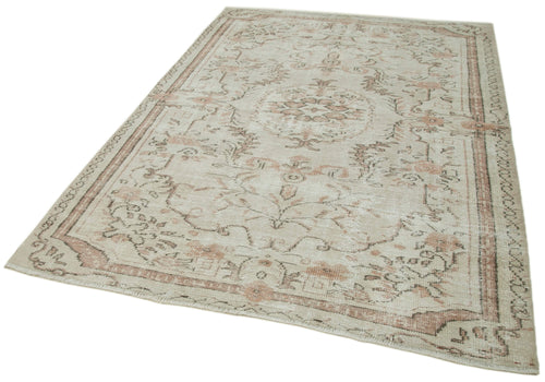 Vintage Beige Vintage Cotton Wool Handmade Area Rug 6'0'' x 8'3''