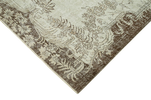 Vintage Beige Vintage Cotton Wool Handmade Area Rug 5'6'' x 8'0''