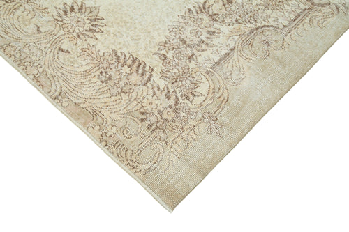 Vintage Beige Vintage Cotton Wool Handmade Area Rug 5'4'' x 7'9''