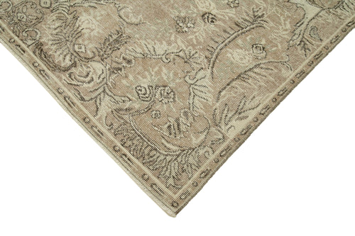 Vintage Beige Vintage Cotton Wool Handmade Area Rug 6'1'' x 9'9''