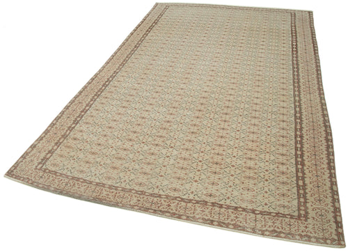 Vintage Beige Vintage Cotton Wool Handmade Area Rug 5'11'' x 9'11''