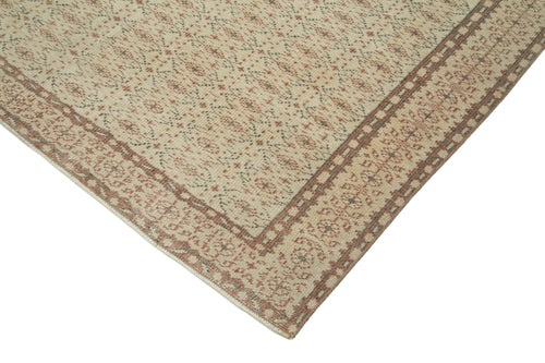 Vintage Beige Vintage Cotton Wool Handmade Area Rug 5'11'' x 9'11''