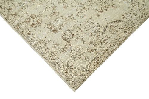 Vintage Beige Vintage Cotton Wool Handmade Area Rug 4'10'' x 9'5''