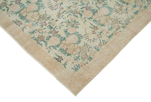 Vintage Beige Vintage Cotton Wool Handmade Area Rug 5'5'' x 8'11''