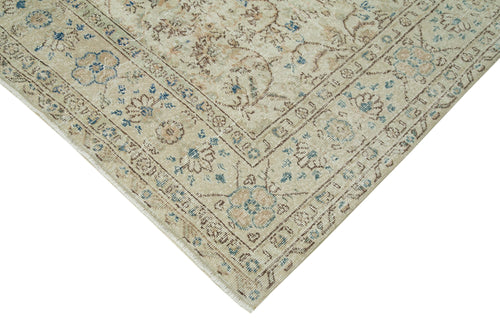 Vintage Beige Vintage Cotton Wool Handmade Area Rug 6'8'' x 10'8''