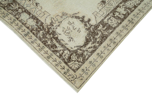 Vintage Beige Vintage Cotton Wool Handmade Area Rug 7'0'' x 10'1''