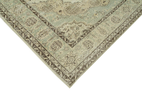 Vintage Beige Vintage Cotton Wool Handmade Area Rug 7'1'' x 10'1''