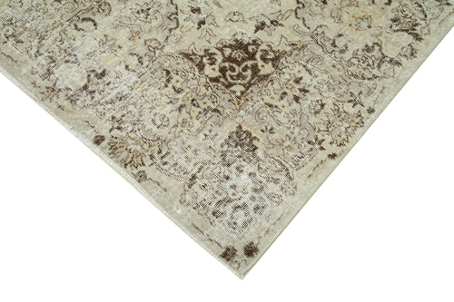 Vintage Beige Vintage Cotton Wool Handmade Area Rug 6'9'' x 10'7''