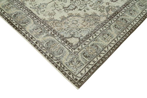 Vintage Beige Vintage Cotton Wool Handmade Area Rug 6'10'' x 10'4''