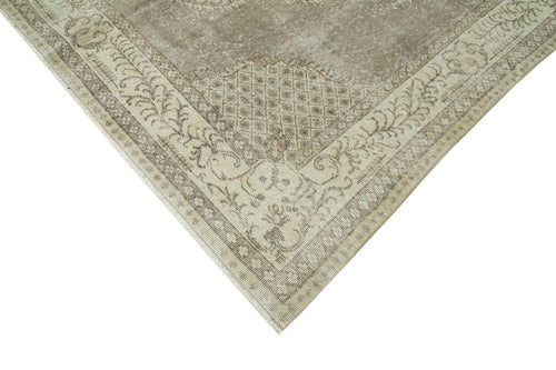 Vintage Beige Vintage Cotton Wool Handmade Area Rug 6'11'' x 10'2''