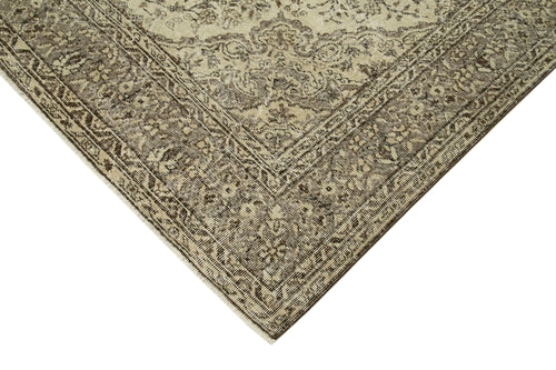 Vintage Beige Vintage Cotton Wool Handmade Area Rug 6'11'' x 10'3''