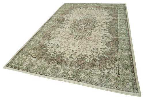 Vintage Beige Vintage Cotton Wool Handmade Area Rug 6'8'' x 10'7''