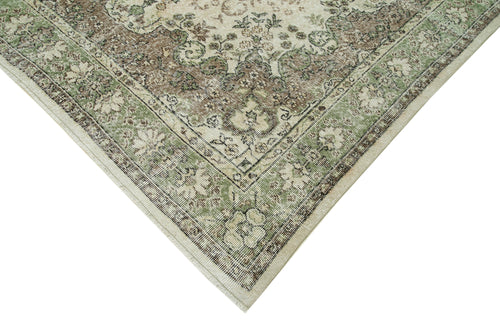 Vintage Beige Vintage Cotton Wool Handmade Area Rug 6'8'' x 10'7''