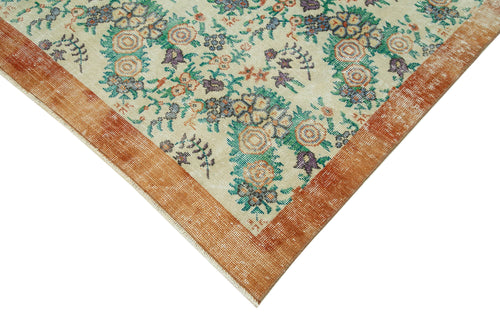 Vintage Beige Vintage Cotton Wool Handmade Area Rug 6'11'' x 10'4''