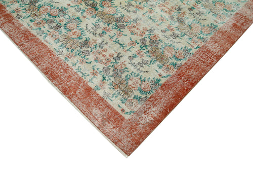 Vintage Beige Vintage Cotton Wool Handmade Area Rug 7'1'' x 10'3''