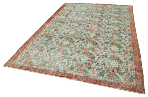 Vintage Beige Vintage Cotton Wool Handmade Area Rug 7'0'' x 10'0''