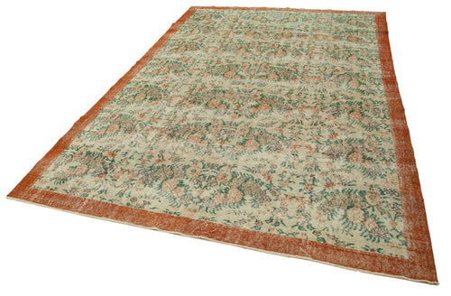 Vintage Beige Vintage Cotton Wool Handmade Area Rug 7'0'' x 10'9''