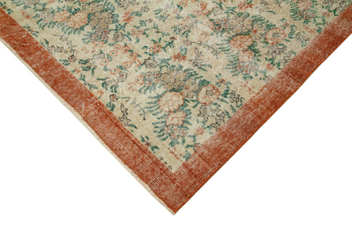 Vintage Beige Vintage Cotton Wool Handmade Area Rug 7'0'' x 10'9''