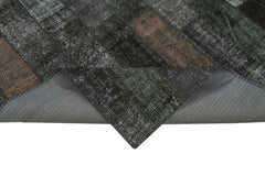 Kirk Yama Black Patchwork Cotton Wool Handmade Area Rug 5'7'' x 8'0''