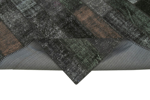 Kirk Yama Black Patchwork Cotton Wool Handmade Area Rug 5'7'' x 8'0''