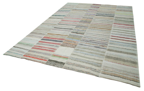 Kirk Yama Beige Patchwork Cotton Wool Handmade Area Rug 9'4'' x 13'5''