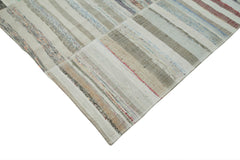 Kirk Yama Beige Patchwork Cotton Wool Handmade Area Rug 9'4'' x 13'5''