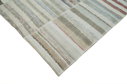 Kirk Yama Beige Patchwork Cotton Wool Handmade Area Rug 9'4'' x 13'5''