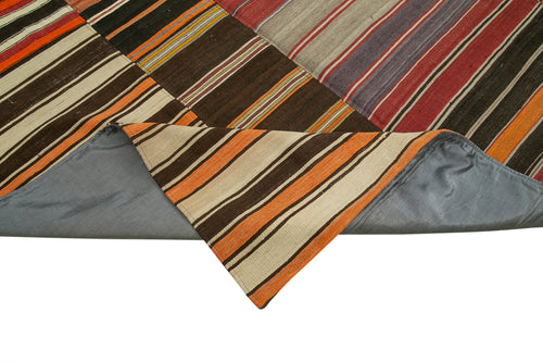 Kirk Yama Brown Patchwork Cotton Wool Handmade Area Rug 10'3'' x 13'5''