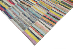 Kirk Yama Grey Patchwork Cotton Wool Handmade Area Rug 6'7'' x 10'2''