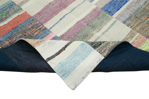 Kirk Yama Grey Patchwork Cotton Wool Handmade Area Rug 5'2'' x 8'6''