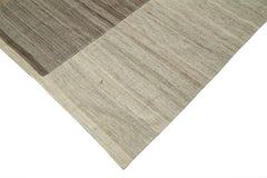 Kirk Yama Brown Patchwork Cotton Wool Handmade Area Rug 6'7'' x 10'1''