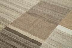 Kirk Yama Brown Patchwork Cotton Wool Handmade Area Rug 6'7'' x 10'1''