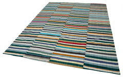 Kirk Yama Grey Patchwork Cotton Wool Handmade Area Rug 7'3'' x 10'1''