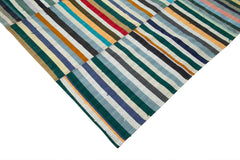 Kirk Yama Grey Patchwork Cotton Wool Handmade Area Rug 7'3'' x 10'1''