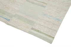 Kirk Yama Beige Patchwork Cotton Wool Handmade Area Rug 4'3'' x 6'11''