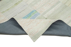 Kirk Yama Beige Patchwork Cotton Wool Handmade Area Rug 4'3'' x 6'11''