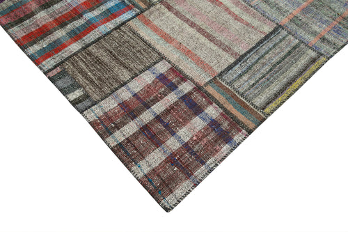 Kirk Yama Grey Patchwork Cotton Wool Handmade Area Rug 10'10'' x 13'5''