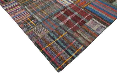 Kirk Yama Brown Patchwork Cotton Wool Handmade Area Rug 10'9'' x 13'5''
