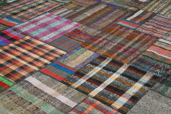 Kirk Yama Grey Patchwork Cotton Wool Handmade Area Rug 10'10'' x 13'6''