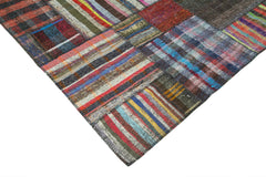 Kirk Yama Grey Patchwork Cotton Wool Handmade Area Rug 10'10'' x 13'5''